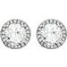 Round 4-Prong Halo-Style Birthstone Earrings