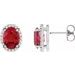 Oval 4-Prong Halo-Style Low Stud Earring
