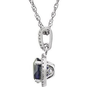 Halo-Style Birthstone Necklace