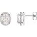 Oval 4-Prong Halo-Style Low Stud Earring