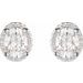 Oval 4-Prong Halo-Style Low Stud Earring
