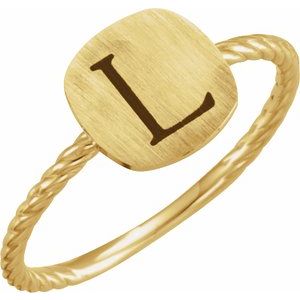 Be Posh® Engravable Rope Signet Ring