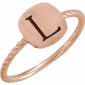 Be Posh® Engravable Rope Signet Ring