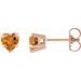 Heart 5-Prong Claw V-End Stud Earrings
