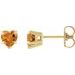 Heart 5-Prong Claw V-End Stud Earrings