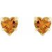 Heart 5-Prong Claw V-End Stud Earrings