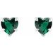 Heart 5-Prong Claw V-End Stud Earrings