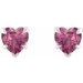 Heart 5-Prong Claw V-End Stud Earrings