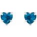 Heart 5-Prong Claw V-End Stud Earrings