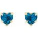 Heart 5-Prong Claw V-End Stud Earrings
