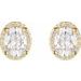 Oval 4-Prong Halo-Style Low Stud Earring