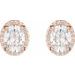 Oval 4-Prong Halo-Style Low Stud Earring