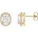 Oval 4-Prong Halo-Style Low Stud Earring