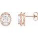Oval 4-Prong Halo-Style Low Stud Earring