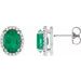 Oval 4-Prong Halo-Style Low Stud Earring