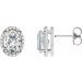 Oval 4-Prong Halo-Style Low Stud Earring