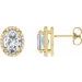 Oval 4-Prong Halo-Style Low Stud Earring