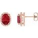 Oval 4-Prong Halo-Style Low Stud Earring