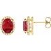 Oval 4-Prong Halo-Style Low Stud Earring