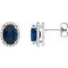 Oval 4-Prong Halo-Style Low Stud Earring