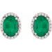 Oval 4-Prong Halo-Style Low Stud Earring