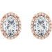 Oval 4-Prong Halo-Style Low Stud Earring