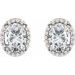 Oval 4-Prong Halo-Style Low Stud Earring