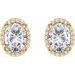 Oval 4-Prong Halo-Style Low Stud Earring