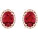 Oval 4-Prong Halo-Style Low Stud Earring