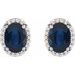 Oval 4-Prong Halo-Style Low Stud Earring
