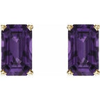 Emerald 4-Prong Scroll Setting® Stud Earrings