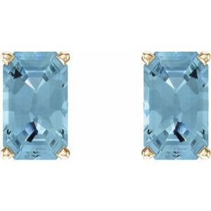Emerald 4-Prong Scroll Setting® Stud Earrings