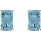 Emerald 4-Prong Scroll Setting® Stud Earrings