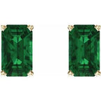 Emerald 4-Prong Scroll Setting® Stud Earrings