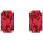 Emerald 4-Prong Scroll Setting® Stud Earrings