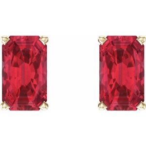 Emerald 4-Prong Scroll Setting® Stud Earrings