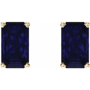 Emerald 4-Prong Scroll Setting® Stud Earrings
