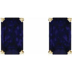 Emerald 4-Prong Scroll Setting® Stud Earrings