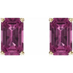 Emerald 4-Prong Scroll Setting® Stud Earrings