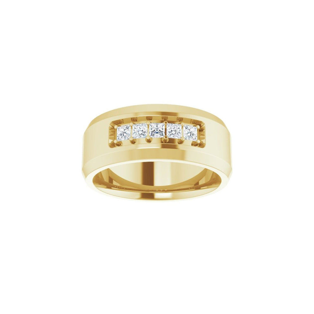 Beveled-Edge Five-Stone Band