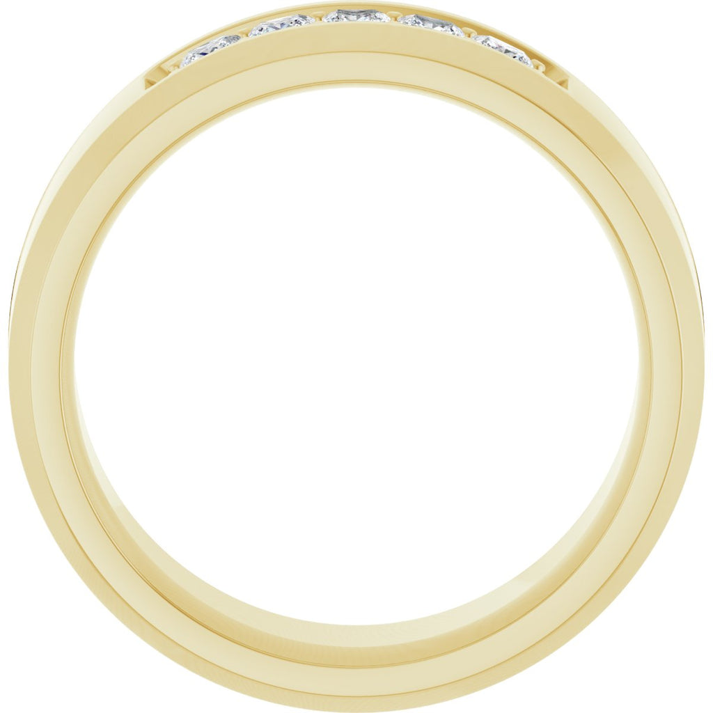 Beveled-Edge Five-Stone Band