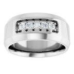 Beveled-Edge Five-Stone Band