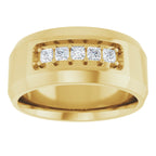 Beveled-Edge Five-Stone Band