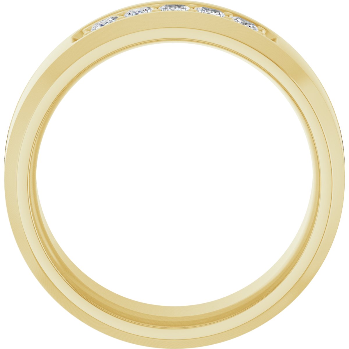 Beveled-Edge Five-Stone Band