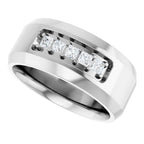 Beveled-Edge Five-Stone Band