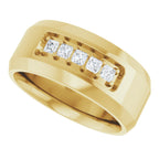 Beveled-Edge Five-Stone Band