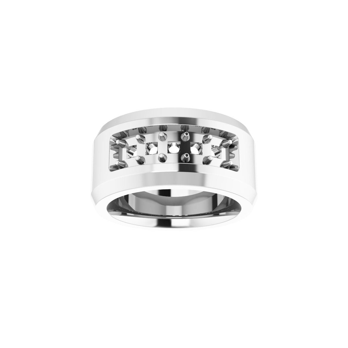 Beveled-Edge Five-Stone Band