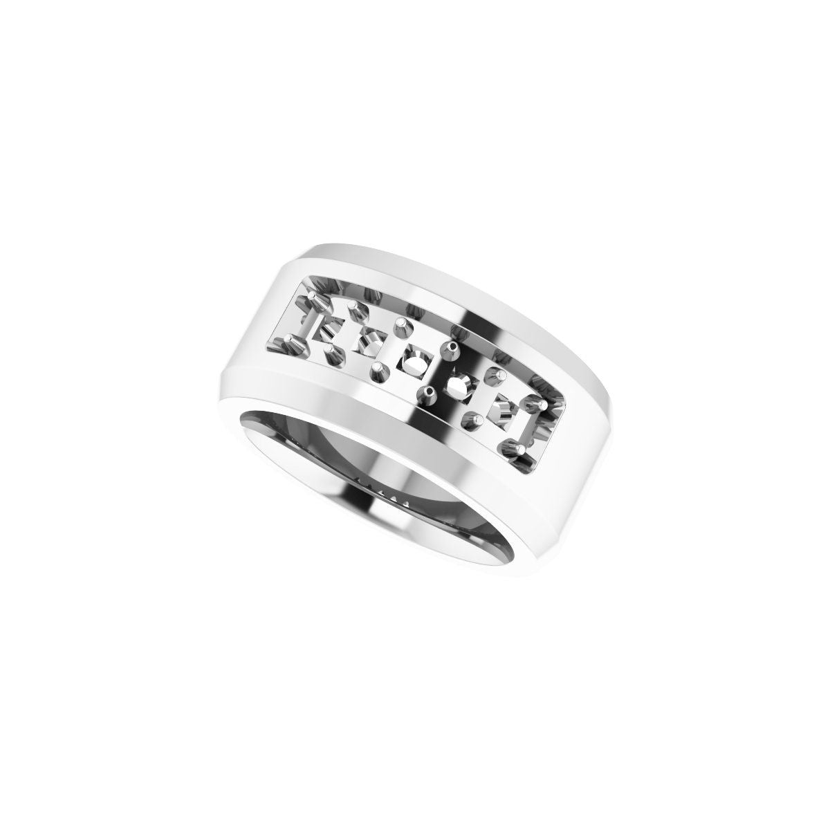 Beveled-Edge Five-Stone Band