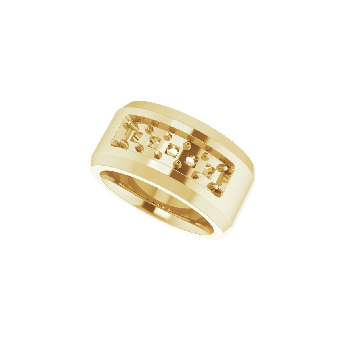 Beveled-Edge Five-Stone Band