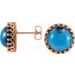 Round Cabochon Crown Earrings